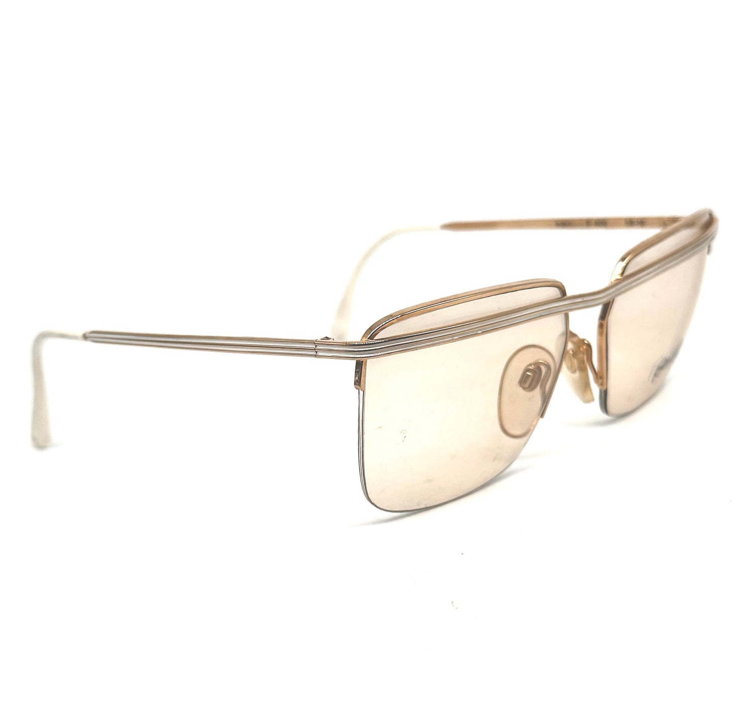 Ben Millot F400 square half rim golden metal eyeglasses frames Made in France in the 80s, 2 colors