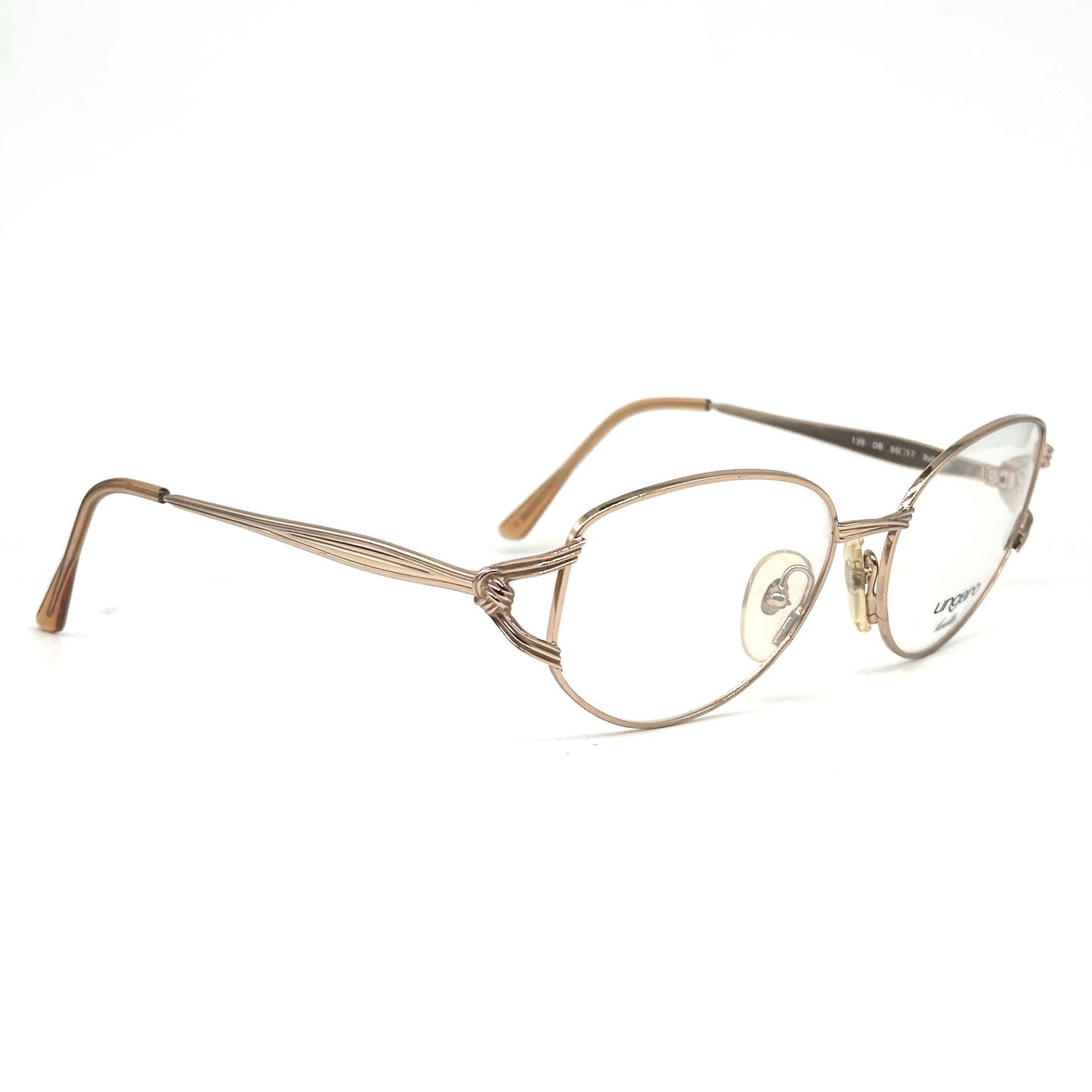 Persol by Ungaro U579 ladies golden metal frames w gorgeous cutoff details, NoS 80s Italy