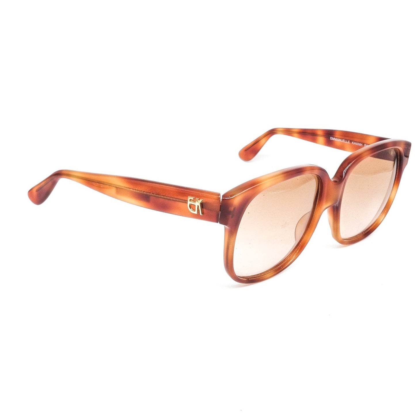 Emmanuelle Khanh square oversized Demi blonde tortoise sunglasses, 1980s NoS