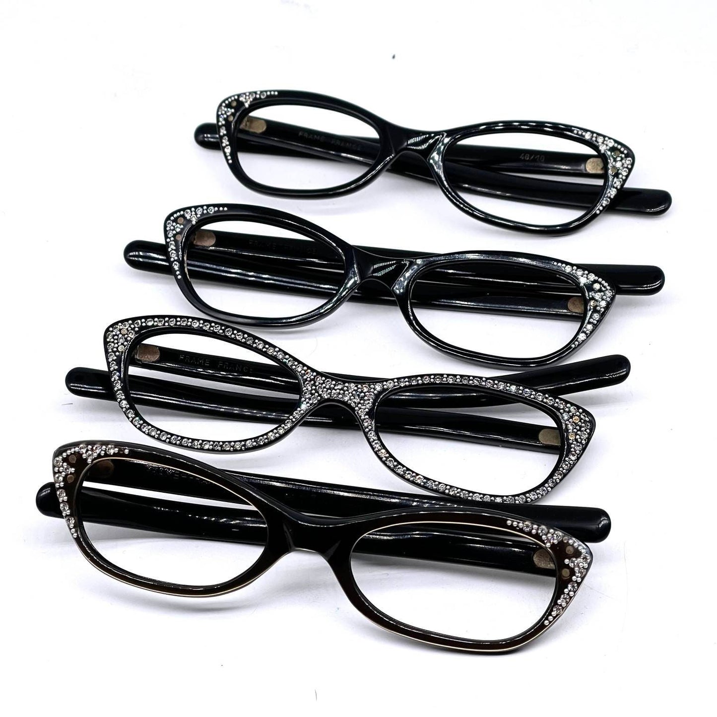 Rare vintage glasses for ladies Made in France with Swarovski details 50s style