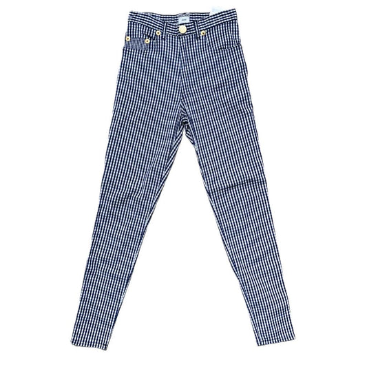 Moschino Jeans checkered blue and white pant size 27 Made in Italy vintage 1980s