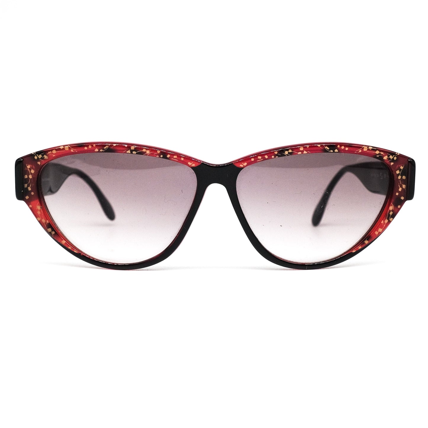 Carl Zeiss red and black cateye sunglasses w zeiss degrade lenses, NOS 1990s Germany