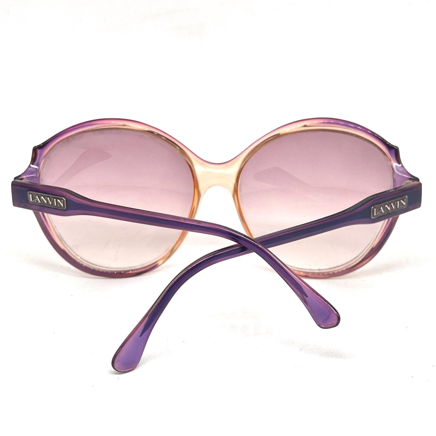Lanvin Paris SLB 16 147 clear purple frame luxury oversize round sunglasses vintage from 70s Made in France