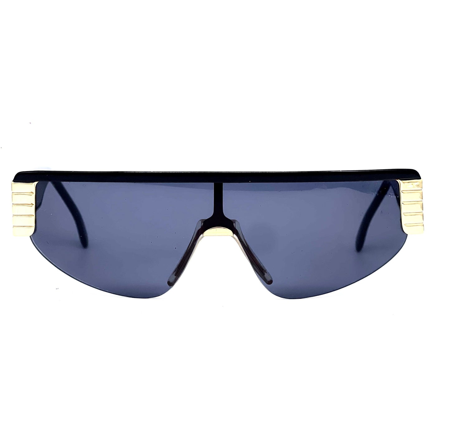 Von Furstenberg mask sunglasses vintage gold plated metal NOS 80s