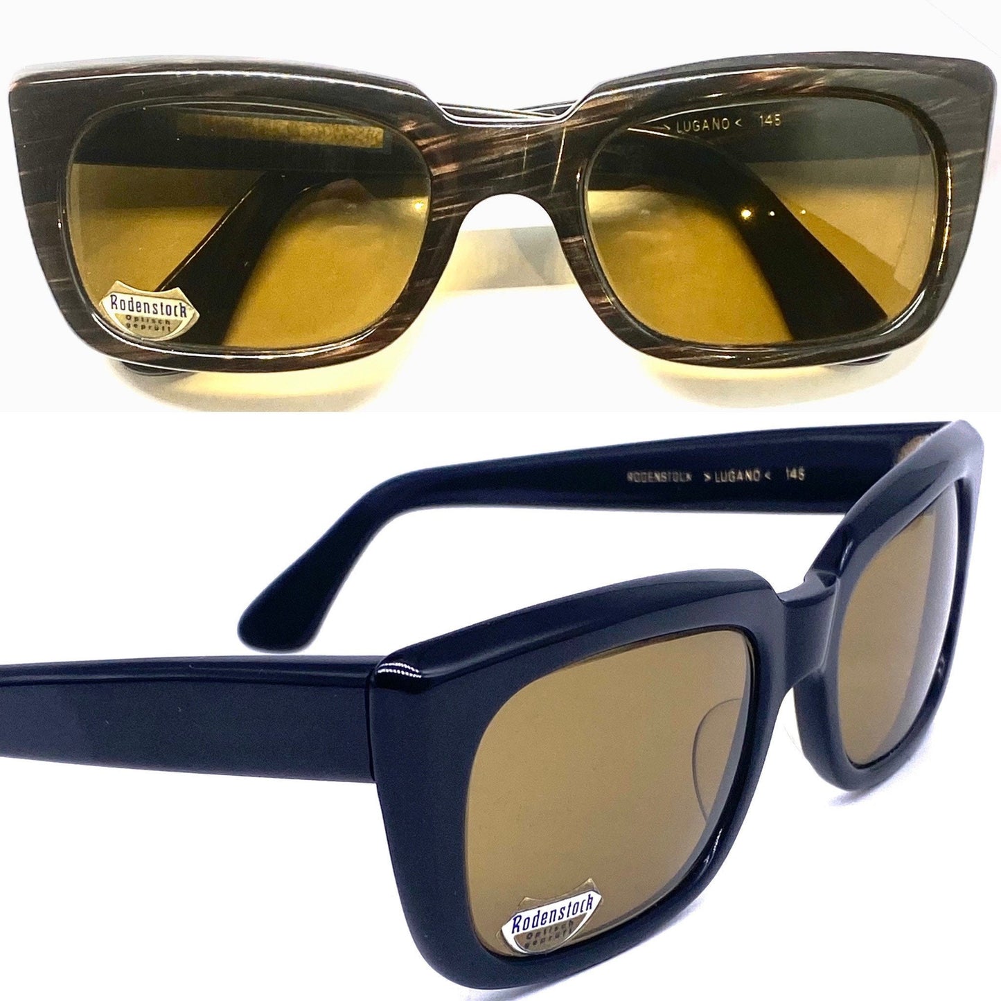 Rodenstock Lugano elegant thick square sunglasses made in Germany, NOS 2 60s colours
