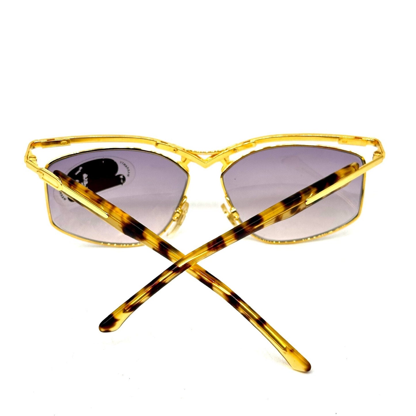Dérapage luxury butterfly sunglasses in gold metal /tortoise cello, avant garde design made in Italy 90s NoS
