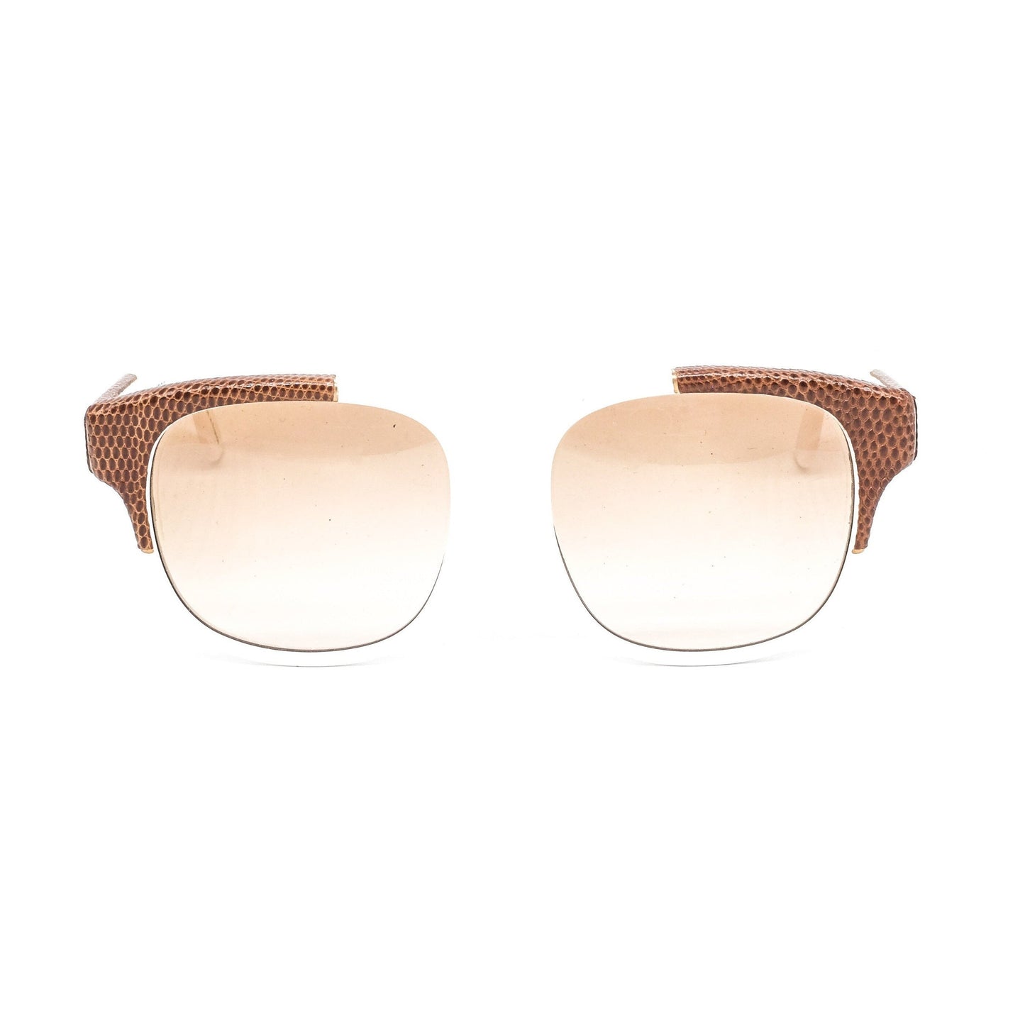 Emmanuelle Khanh 8880 occhiali da sole artistici vintage squadrati in acetato bianco con dettagli in pelle Made in France