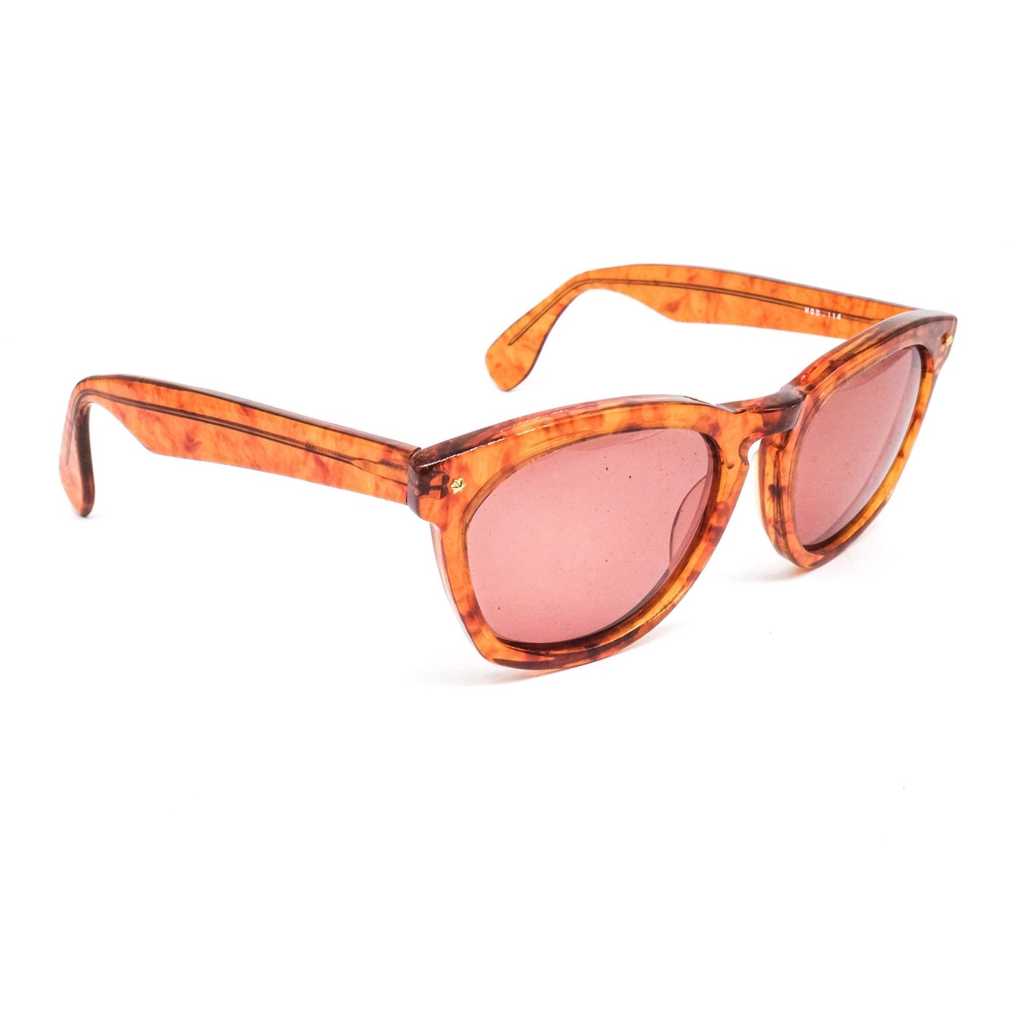 Brille square light tortoise acetate sunglasses 80s NOS Italy