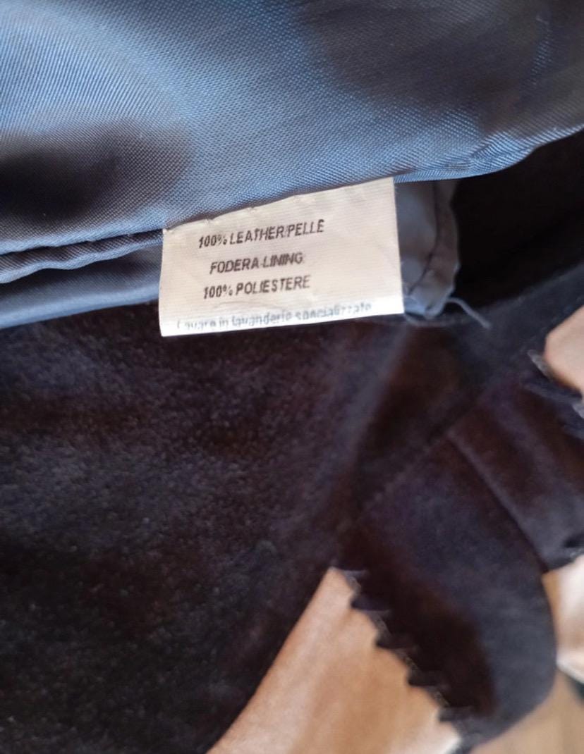 Quba suede patchwork flared brown tones leather trousers sz L/ 44 as new