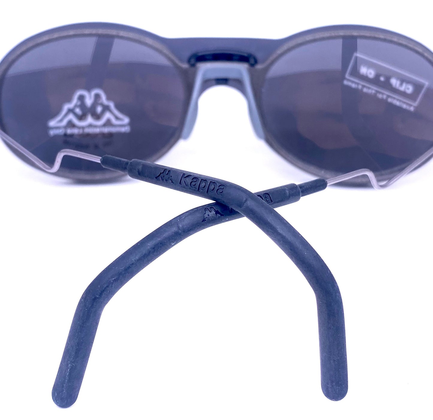 Kappa Gara1 clip-on sport wrap oval sunglasses- eyeglasses frames made in Italy, early 2000 NOS