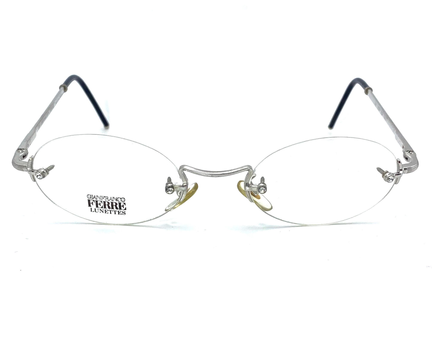 Gianfranco Ferré GFF rimless frames w Swarovski screw heads- pins, stunning and perfect 90s New Old Stock