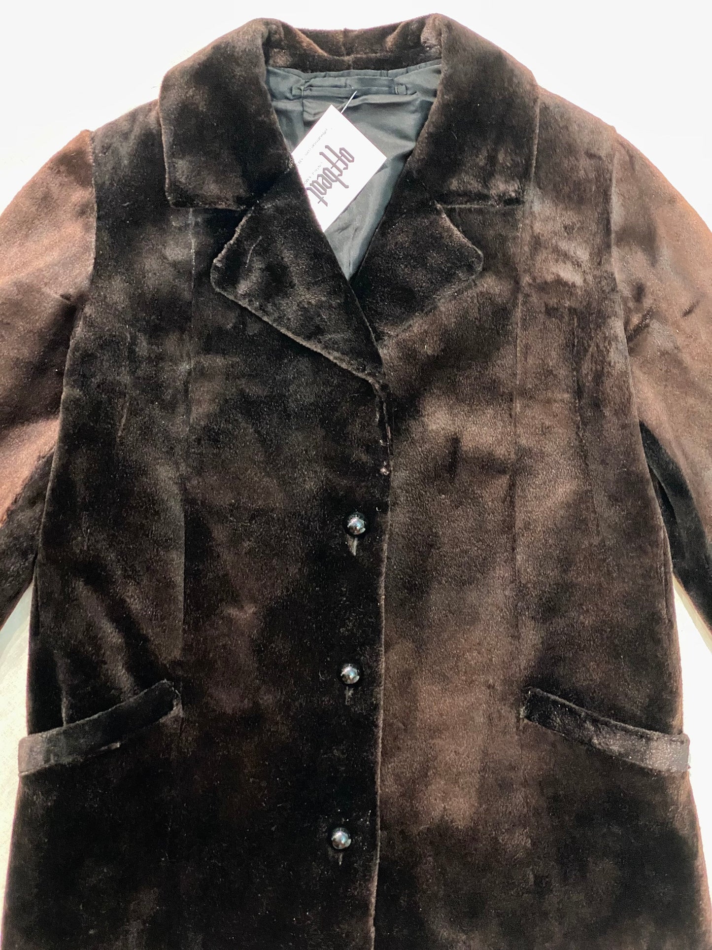 Lapeco Milan sheared mink dark brown fur coat 1960s, mint