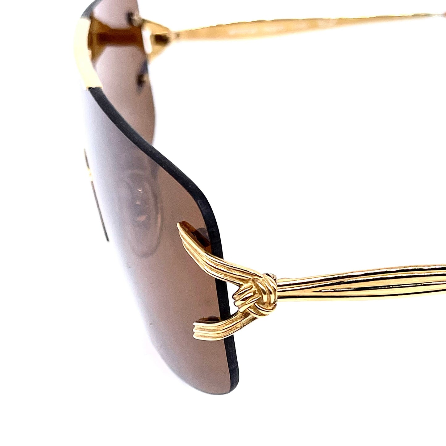 Emanuel Ungaro by Persol Ratti mask sunglasses with gold plated structure & rope temples NOS 80s