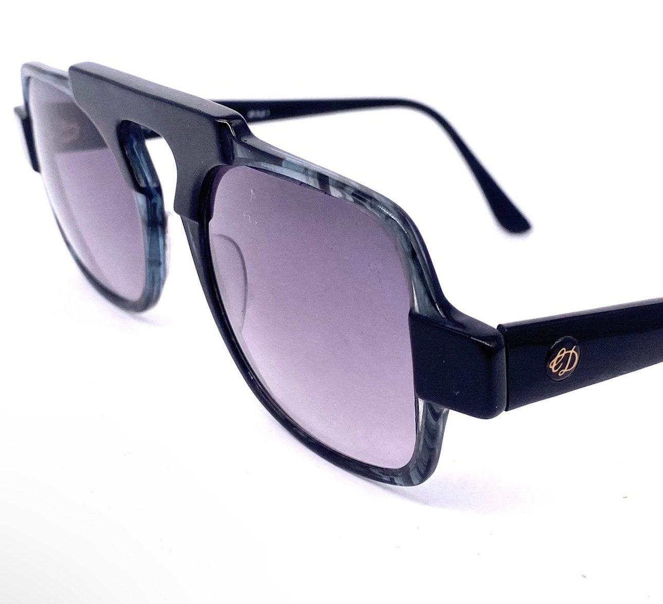 Ch. Dunhill 2527 square avant-garde sunglasses hand made in Italy 80s NOS, rare