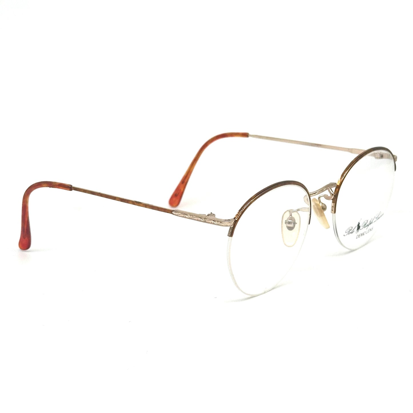 Ralph Lauren Polo Classic XX old school pantos eyeglasses frames w half rimmed mount, NOS 80s Italy