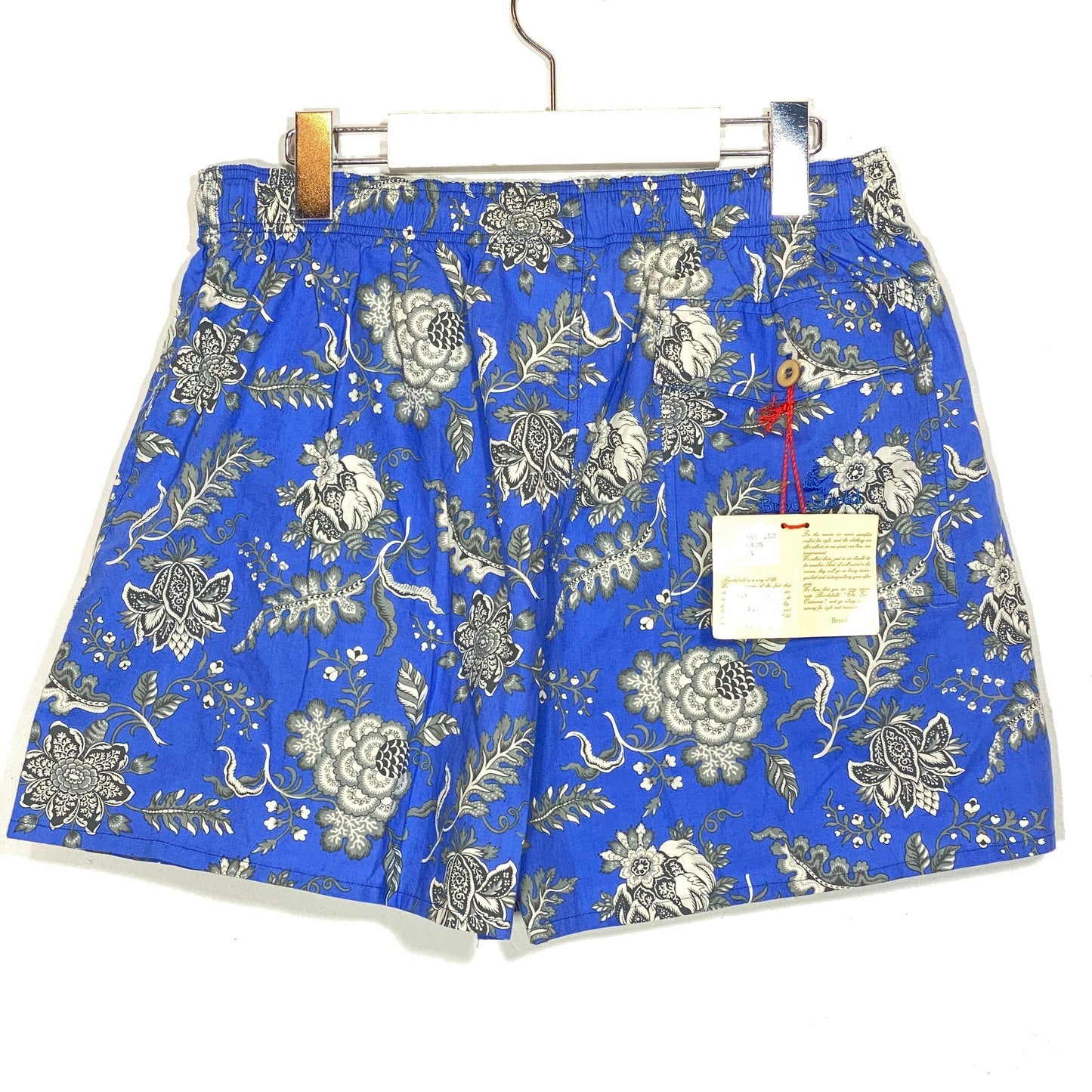 Brooksfield NWT 90s blue swim shorts with Black/white paisley print allover, 2 Colors and sizes
