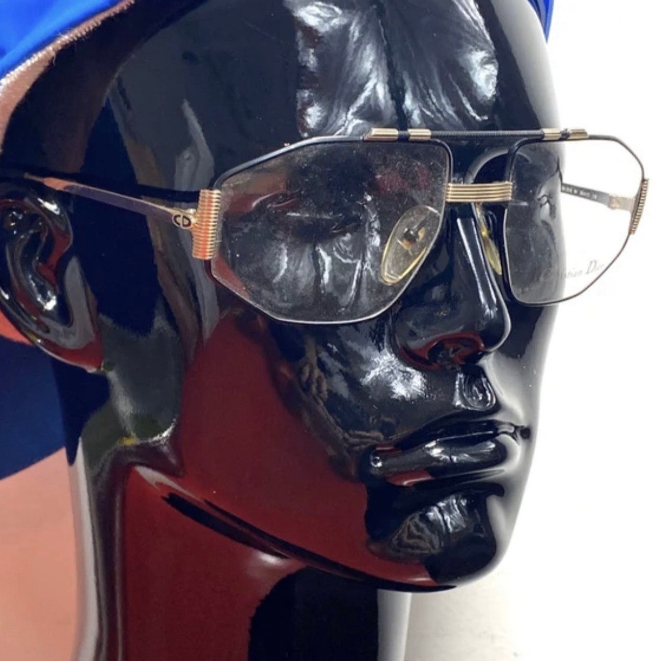 Occhiali da vista aviator Christian Dior 2516 avant garde, anni '80 NOS