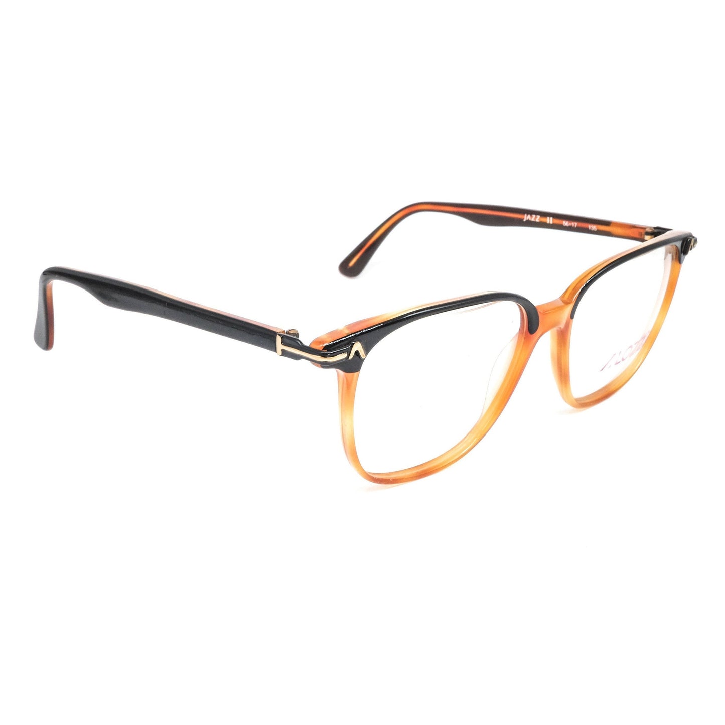Lozza jazz brown/black  cellulose square eyeglasses frames, 1970’s  NOS Italy