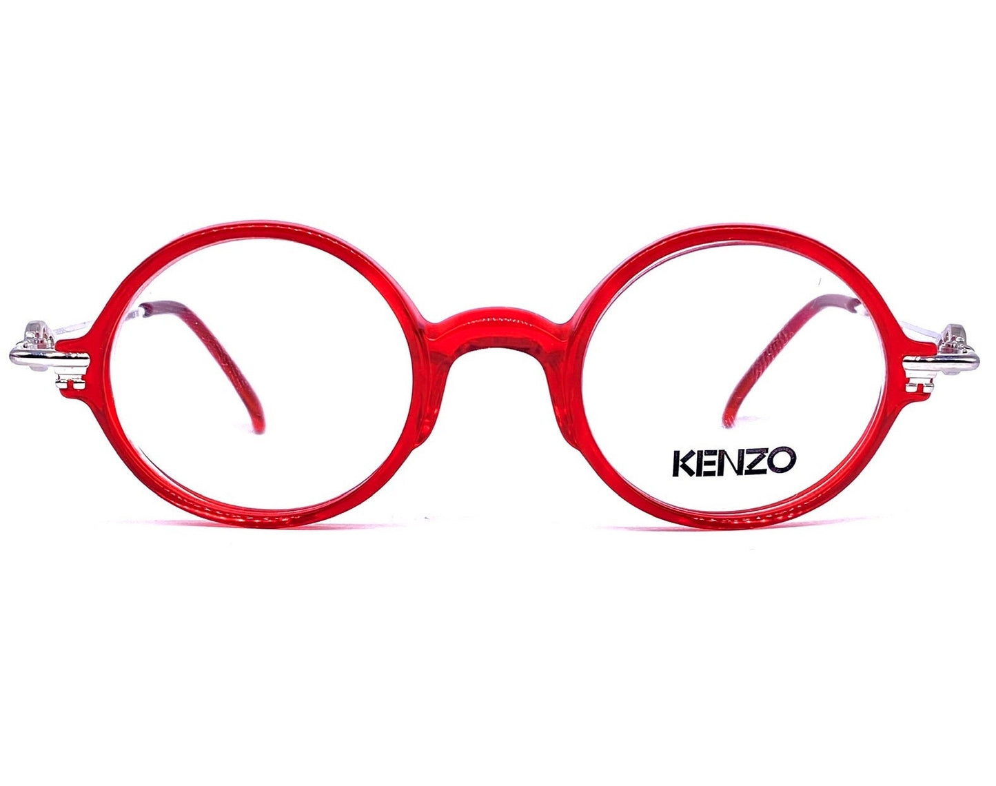 Kenzo Lucia cute round cello eyeglasses frames with key shaped hinges and temples, NOS 80s France