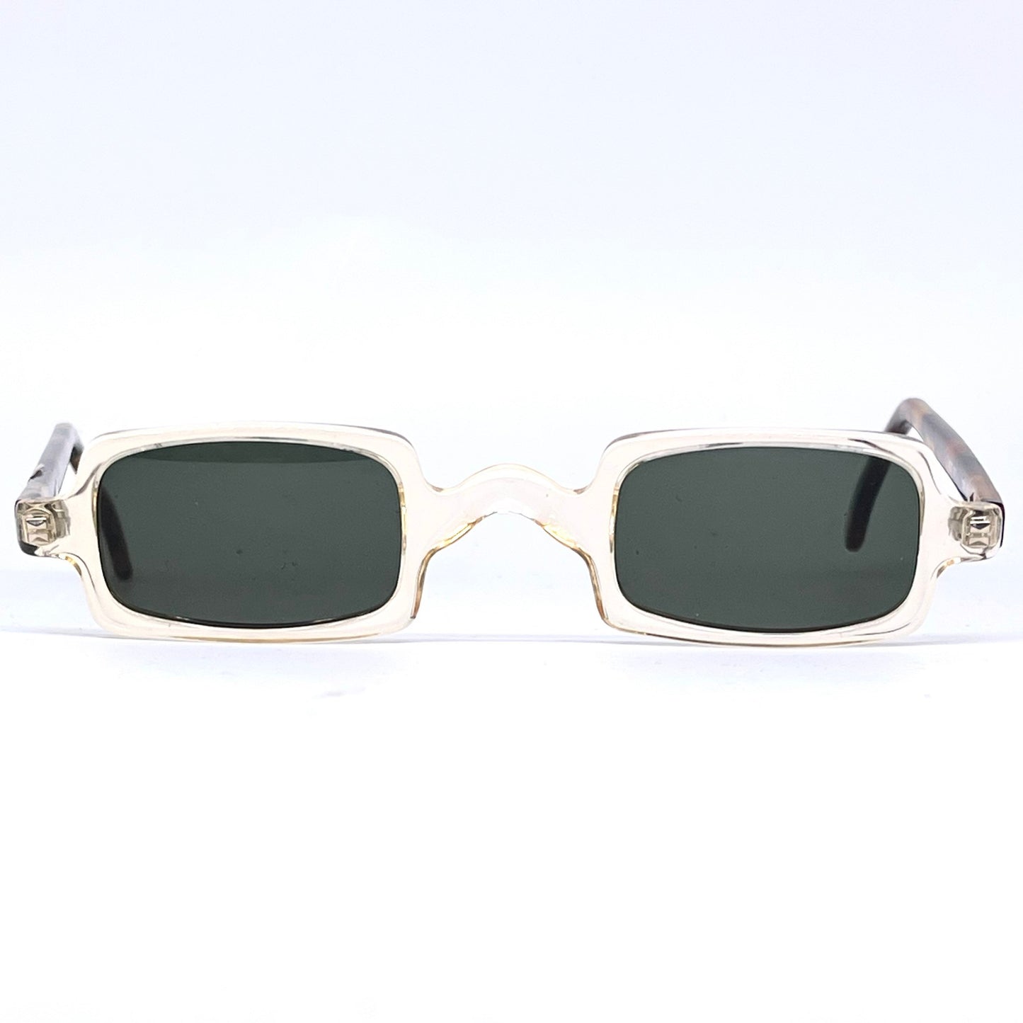 Op.City coolest retro square clear cello sunglasses with tortoise temples, NOS 80s Italy