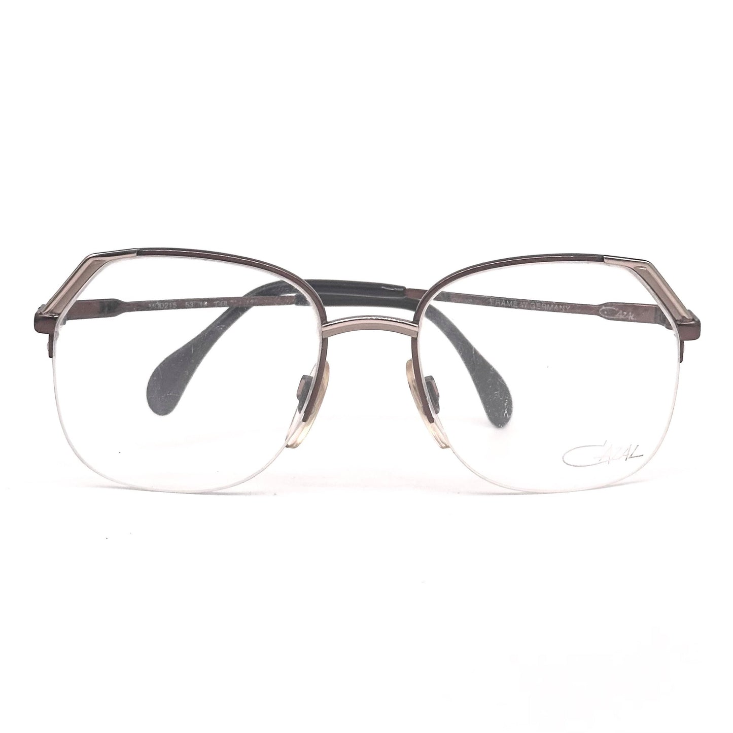 Cazal 215 square half rim copper metal eyeglasses made in W Germany, NOS 80s