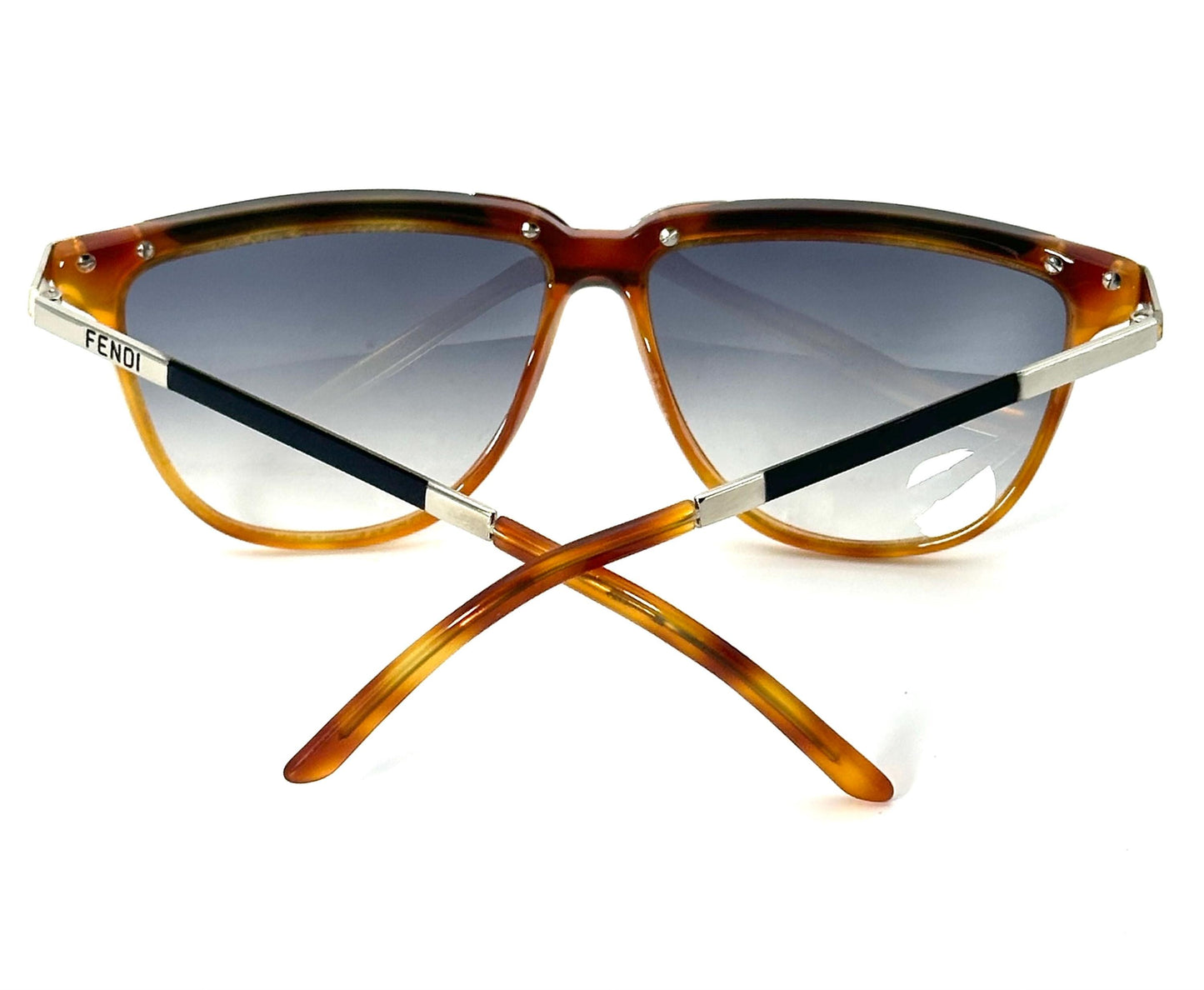 Fendi FS90 cool luxury tortoise- Gold sunglasses hand made in Italy by Lozza, 80s NOs