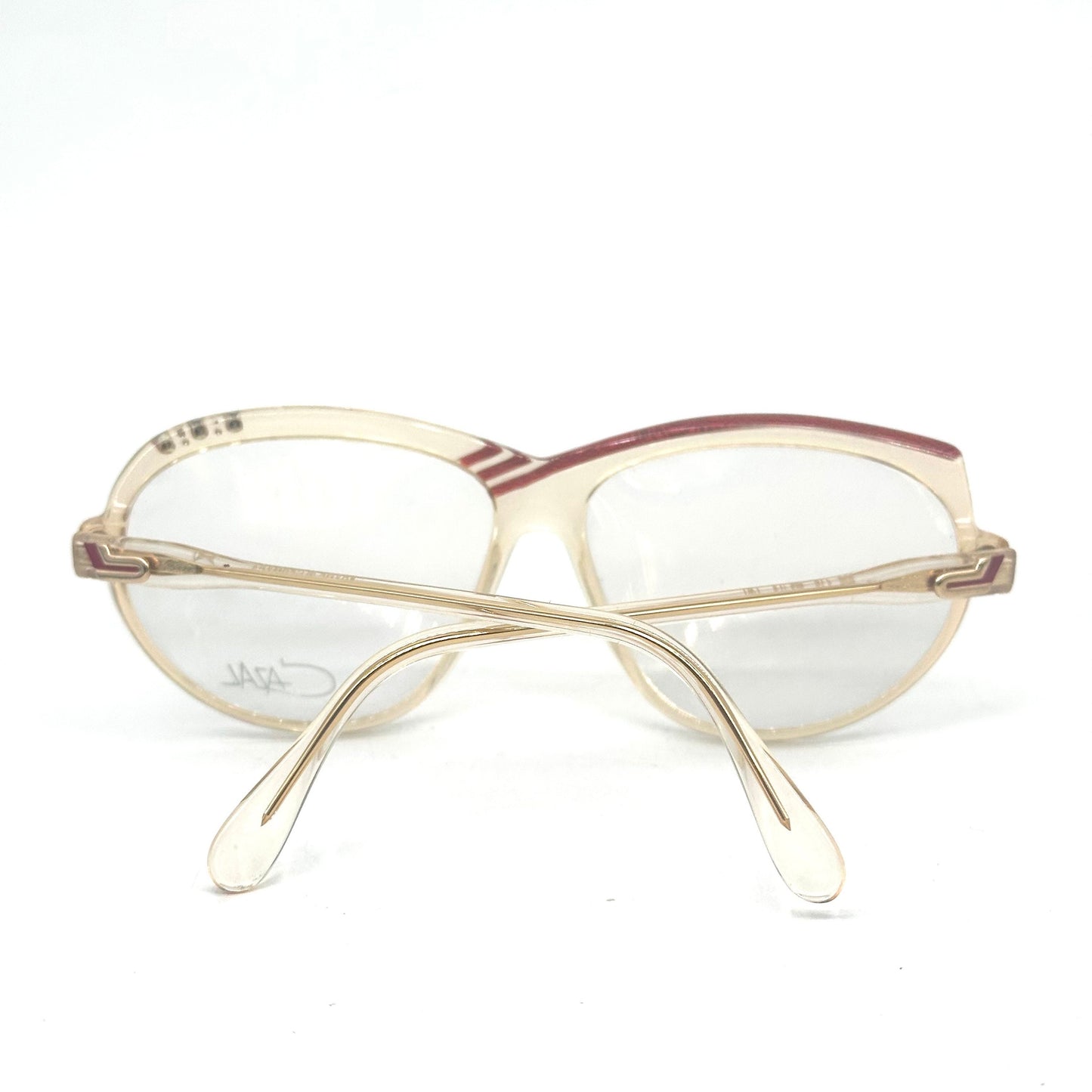 Cazal 162 oval oversized glasses frames w asymmetric stripes ane rhinestones detailing, NOS 80s w Germany.