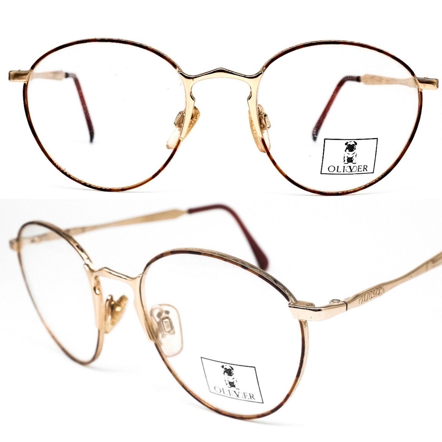 Oliver by Valentino 1310 Oval round gold metallic Eyeglasses Frame no’s 80s Italy