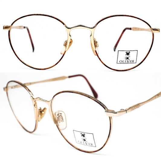 Oliver by Valentino 1310 Oval round gold metallic Eyeglasses Frame no’s 80s Italy
