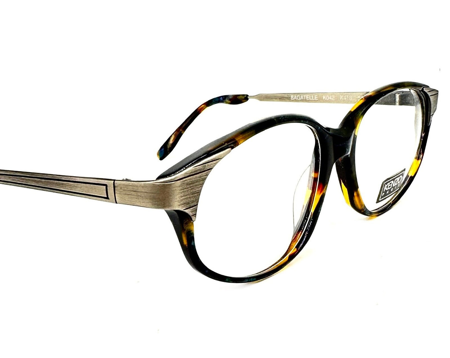 Kenzo Bagatelle montatura ovale-cateye realizzata a mano in Francia, 2 colorazioni, NoS anni '80