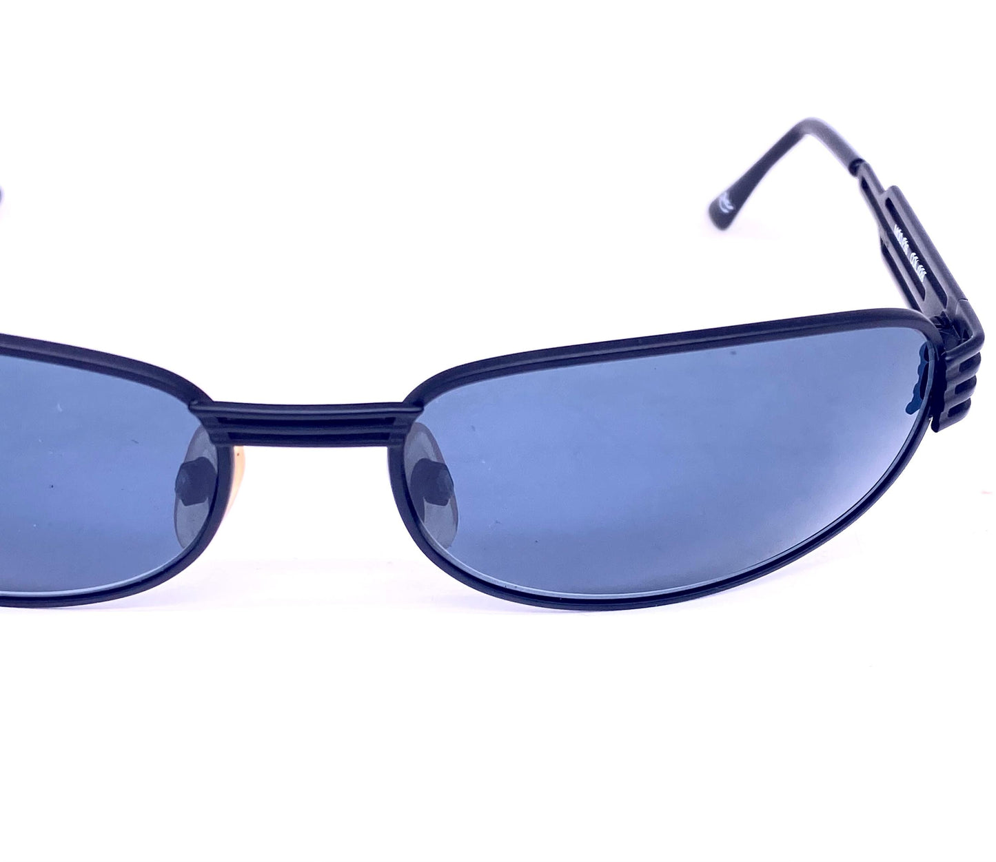Versus Versace F36 Matt black modernist wrap sunglasses made in Italy in the 90s, NOS in mint condition