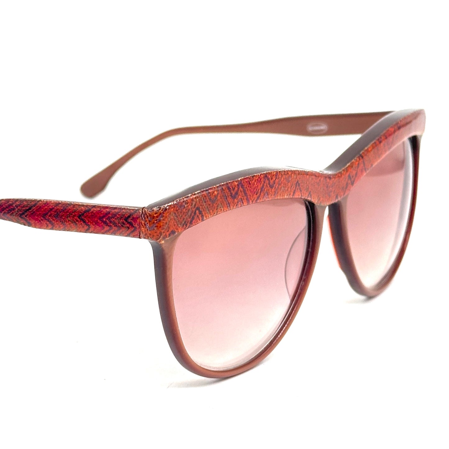Missoni cateye sunglasses w real knit browline insert, NOS hand made in Italy in the 80s