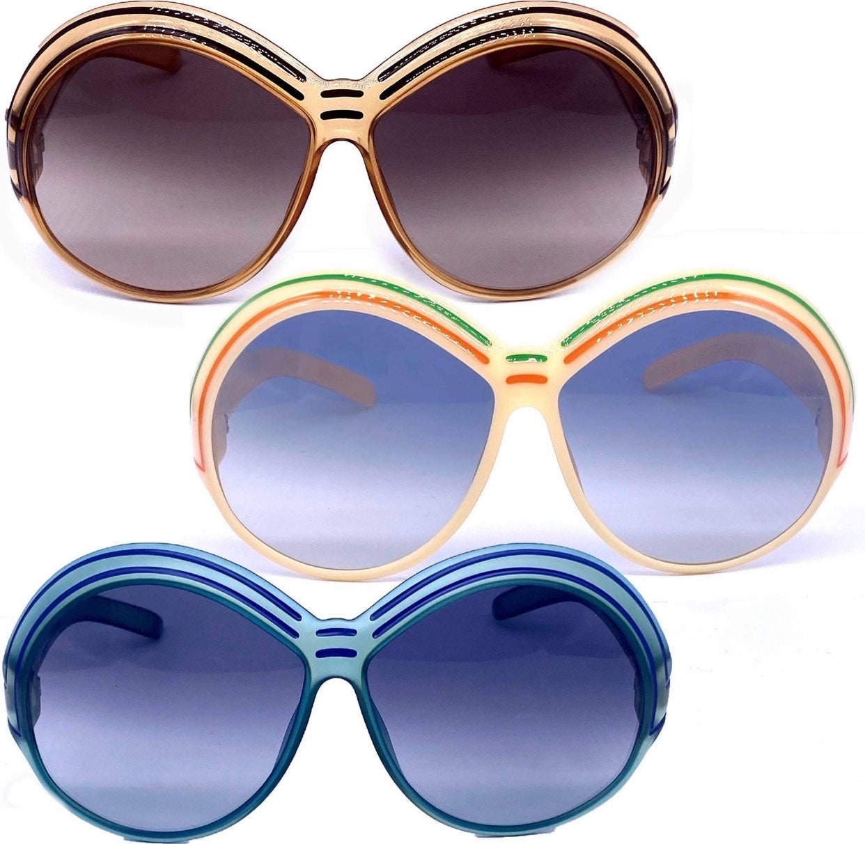 Christian Dior 2040 round oversized sunglasses, 3 colorways, NoS 70s mint