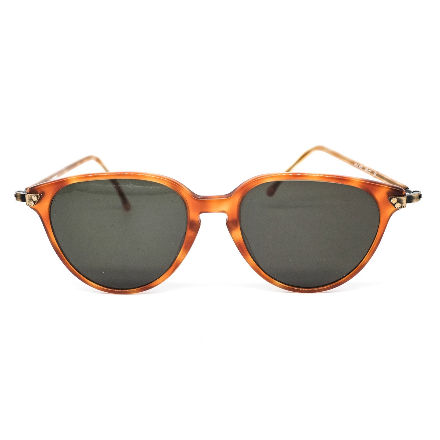 Tortoise celluloid keyhole sunglasses w beautiful retro design hand made in Italy , 1980s NOS. with 2 lenses colour options.