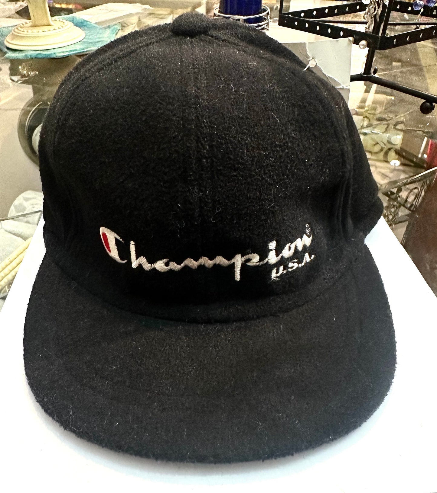 Champions 90s NOS fleece snapback a w ear flaps, sz XS with tags