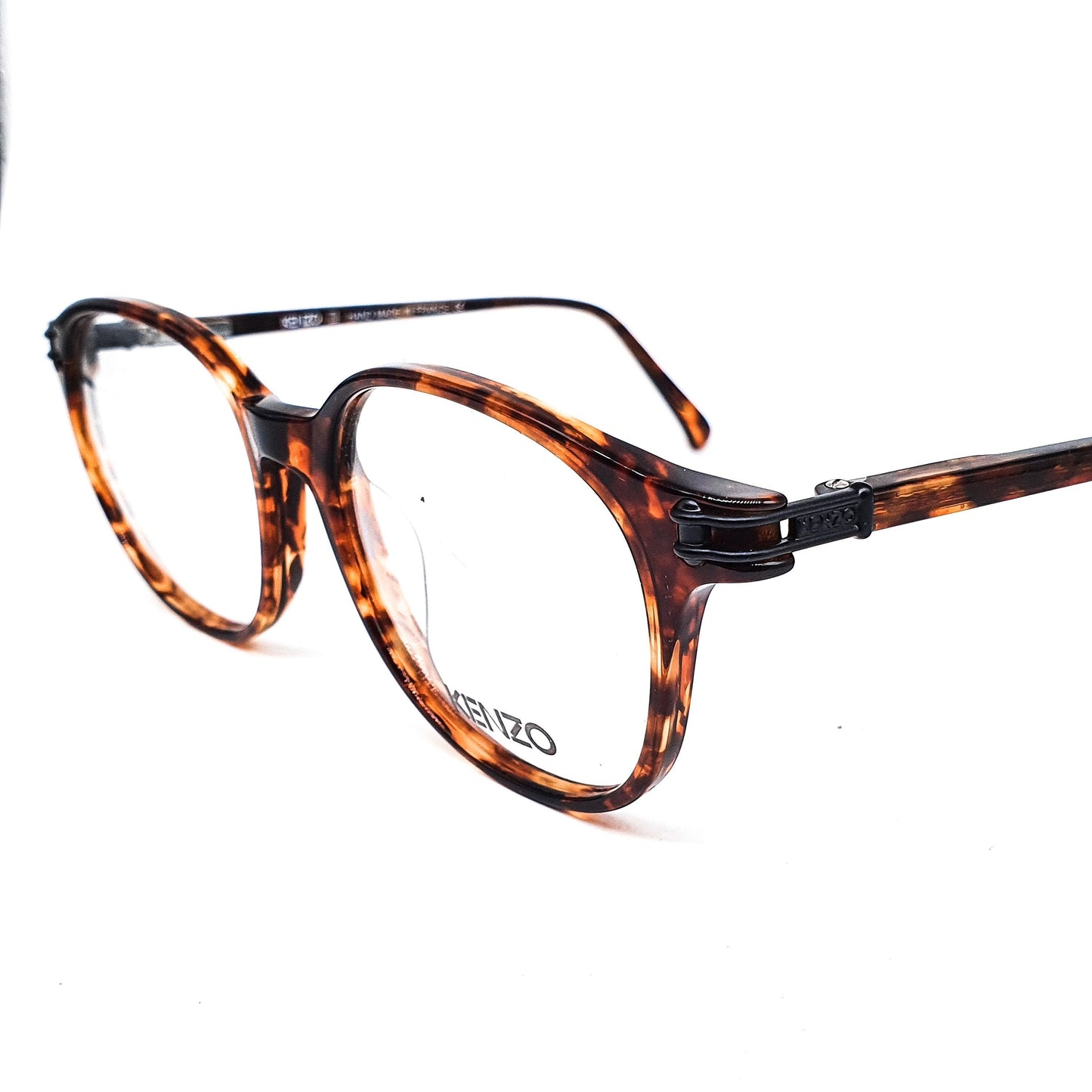 Kenzo k367 ENCKE pantos style brown tortoise acetate eyeglasses frames, 80s France