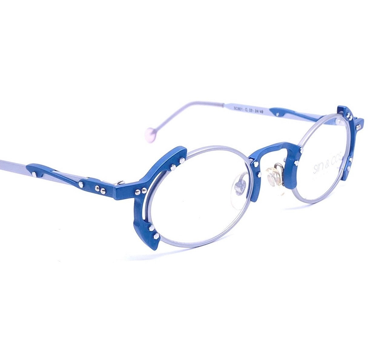 Sin & Cos SC801 oval steampunk eyeglasses, coming in 4 different colors, Italy NOS 90s