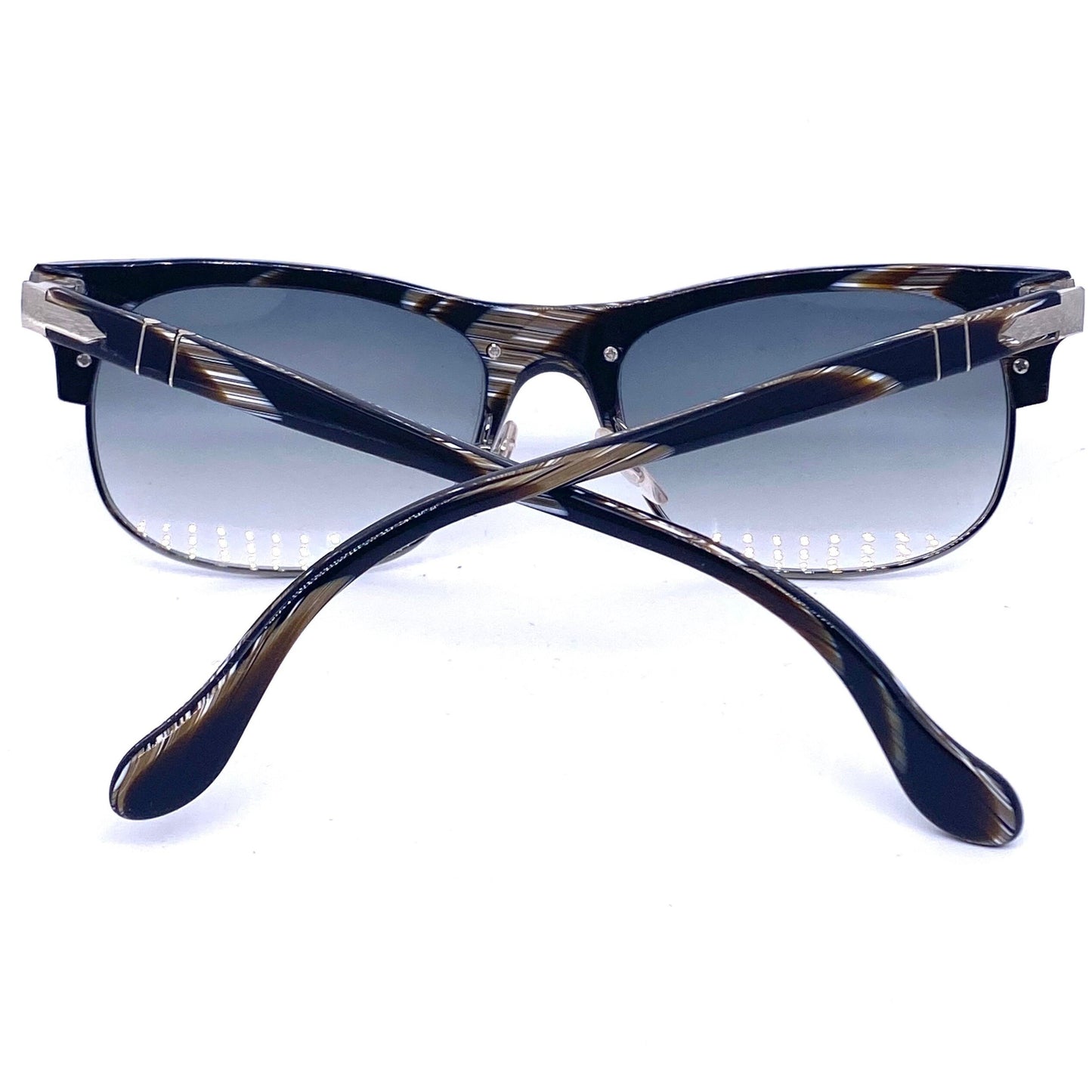 Persol coolest retro buffalo horn square clubmaster sunglasses, handmade in Italy