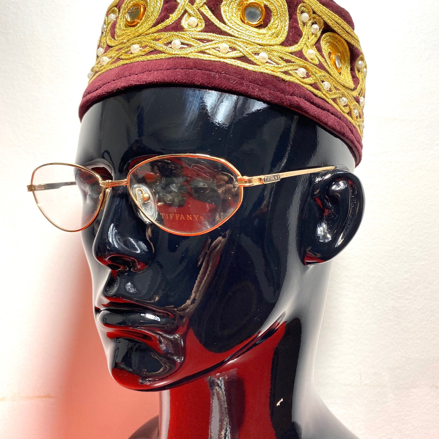 Tiffany T43 oval 23k gold eyeglasses frames made in Italy, 1980s NOS