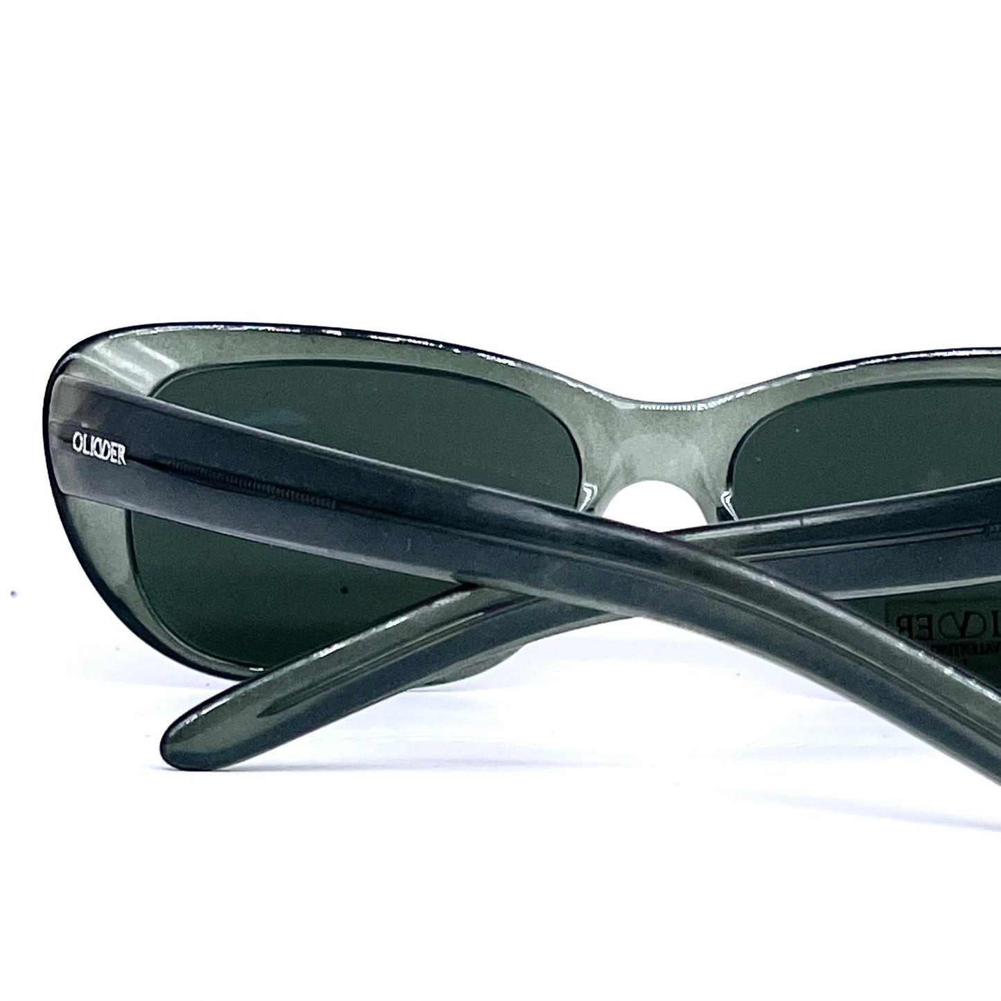 Oliver by Valentino metallized green cateye sunglasses made in Italy, 90s NOS