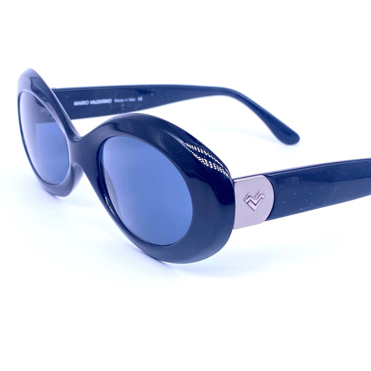 Mario Valentino Cobain style oval cello sunglasses in 3 colorways, NOS 90s
