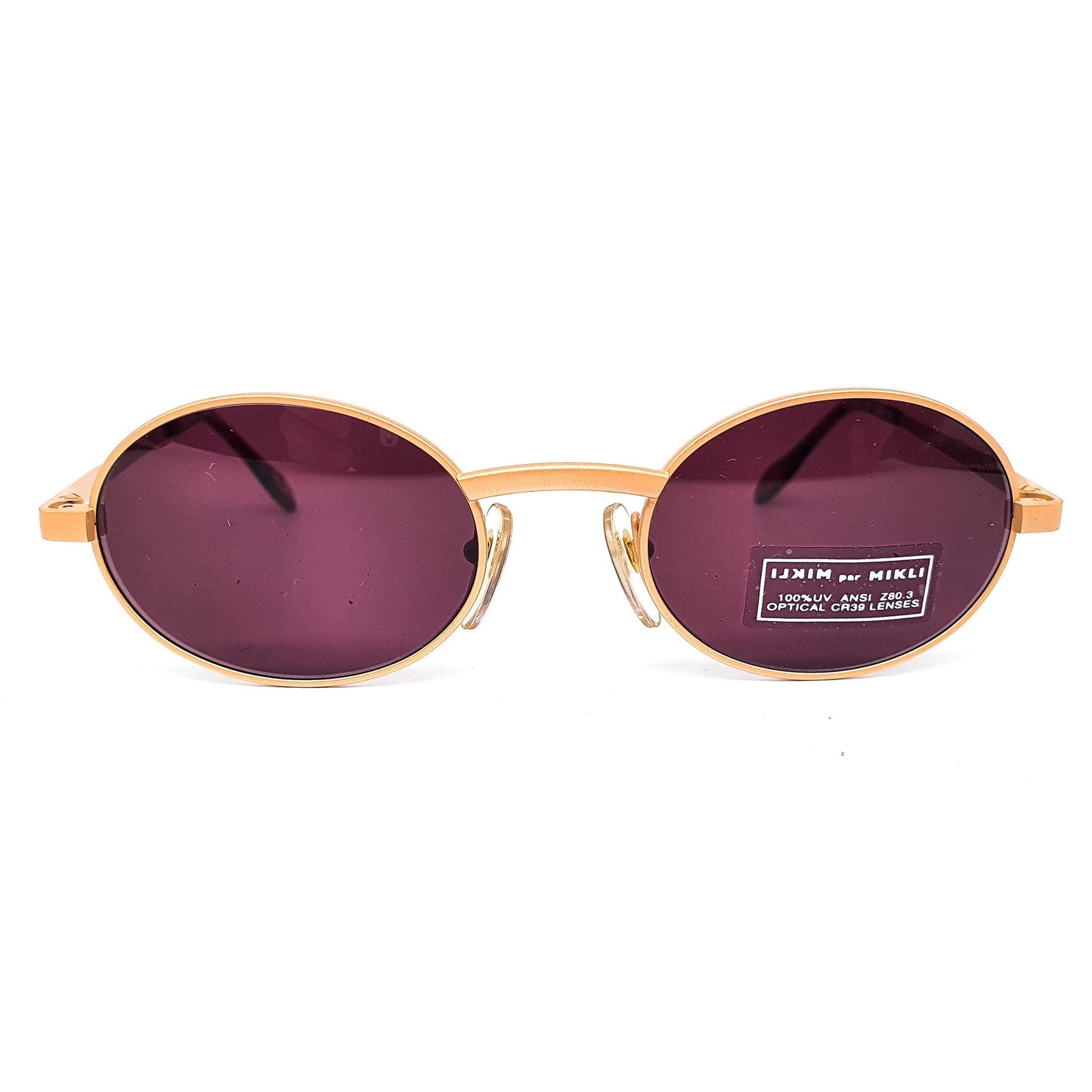 Alain Mikli 7686 Vintage oval matt gold sunglasses, 90s NOS handmade in France