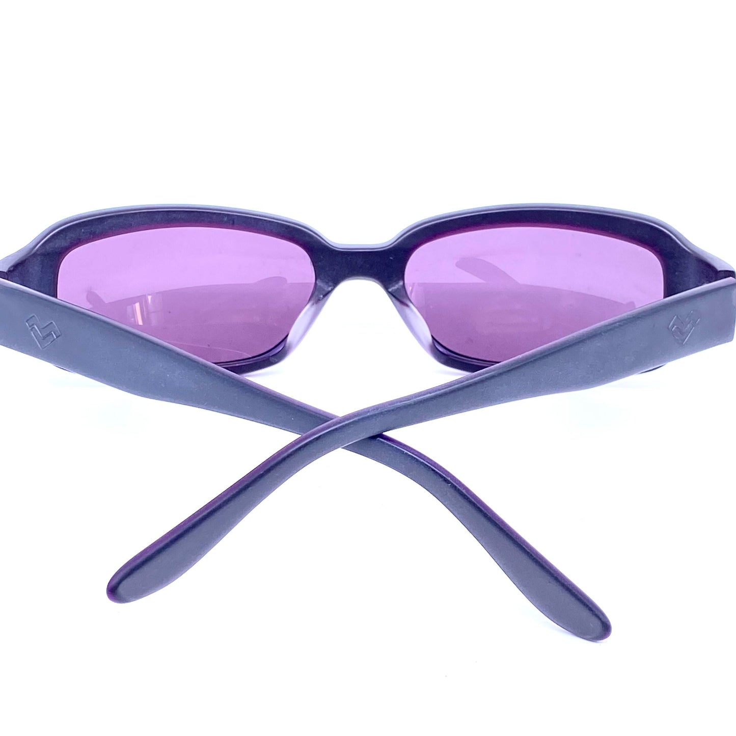 Mario Valentino MVS515 rectangular wrap shades in multilayered acetate, 3 colors NOS 90s