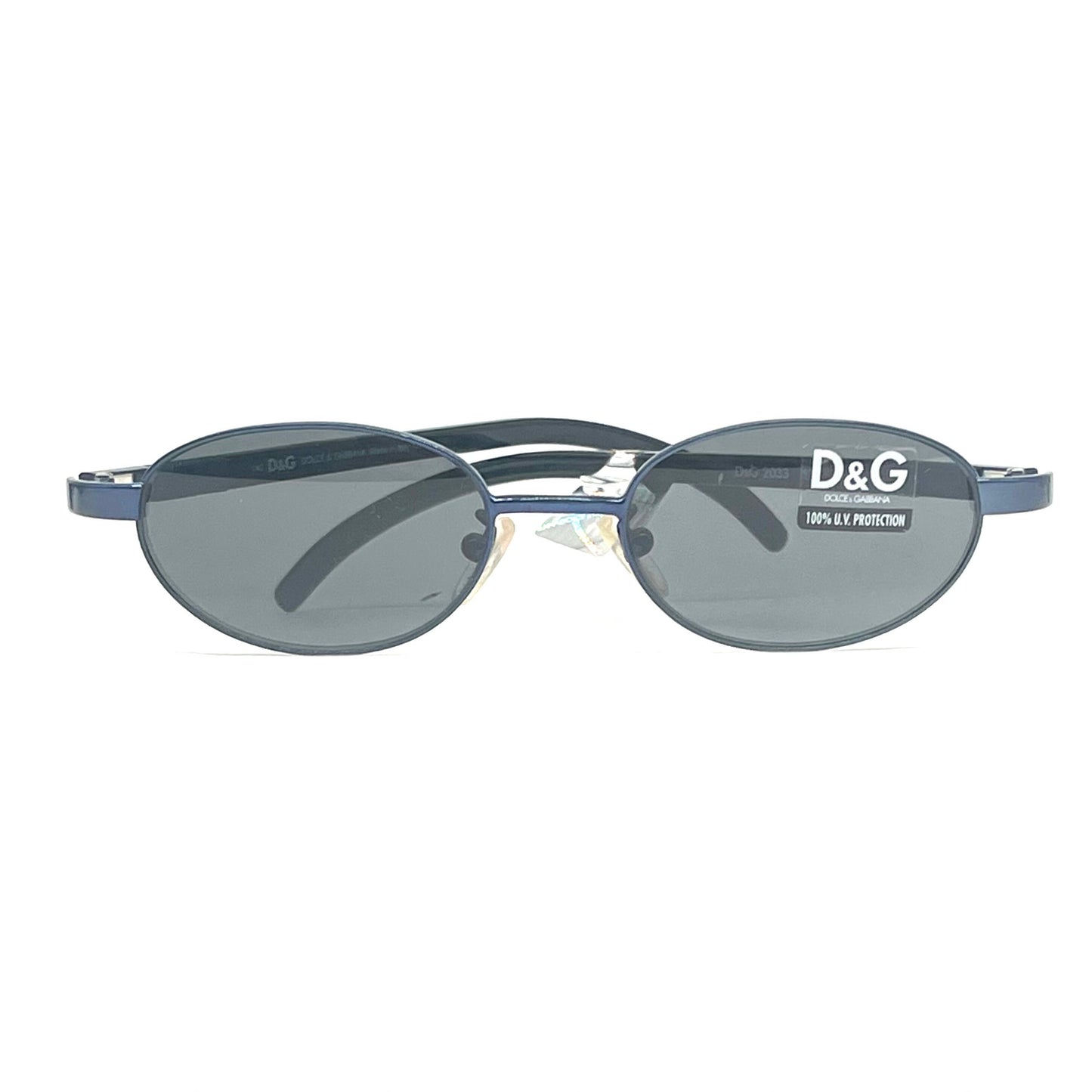 D&G 2033 332/753 oval translucent black acetate sunglasses made in Italy, 90s NOS