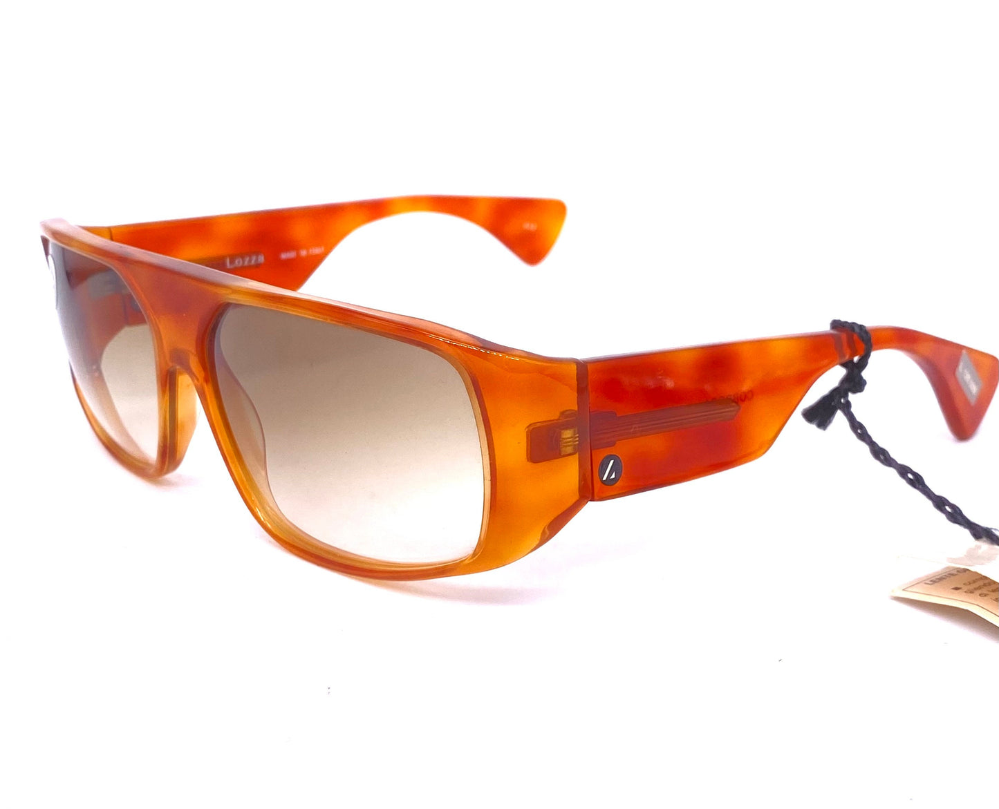 Lozza Cordoba wrap sunglasses with flat browline, in a thick Demi blonde cello, NoS 70s
