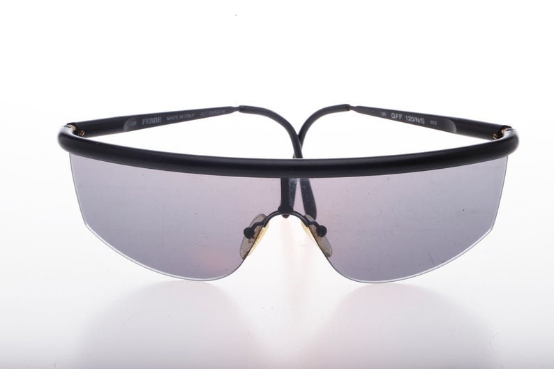 Gianfranco Ferrè GFF120 matte black 90s mask sunglasses, NOS