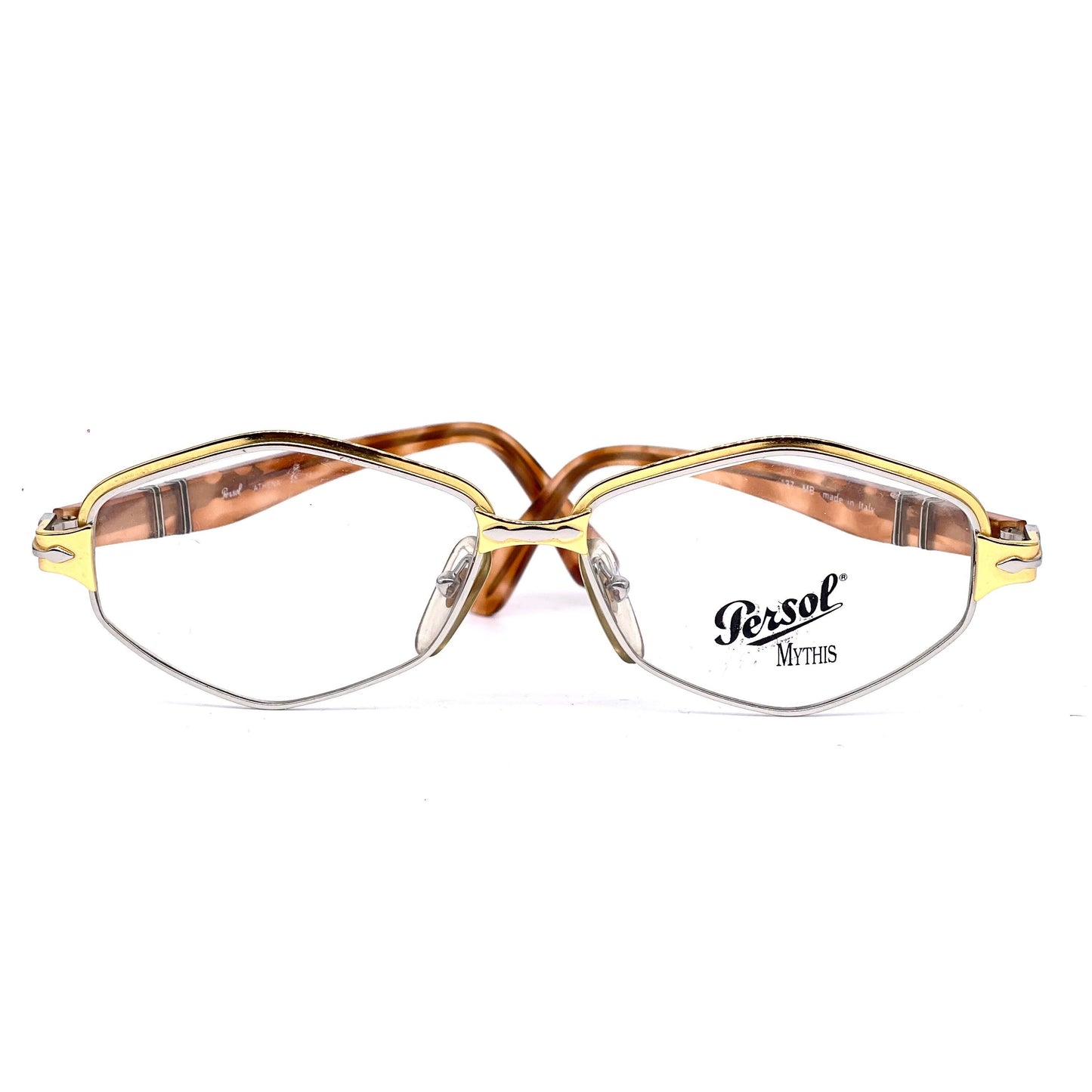 Persol Ratti Athena by Alain Mikli golden hexagonal eyeglasses frames NOS 80s