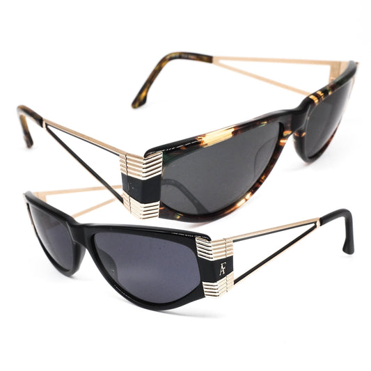 Alberta Ferretti teardrop shaped cat eye sunglasses  with cut off temples design 80s Italy