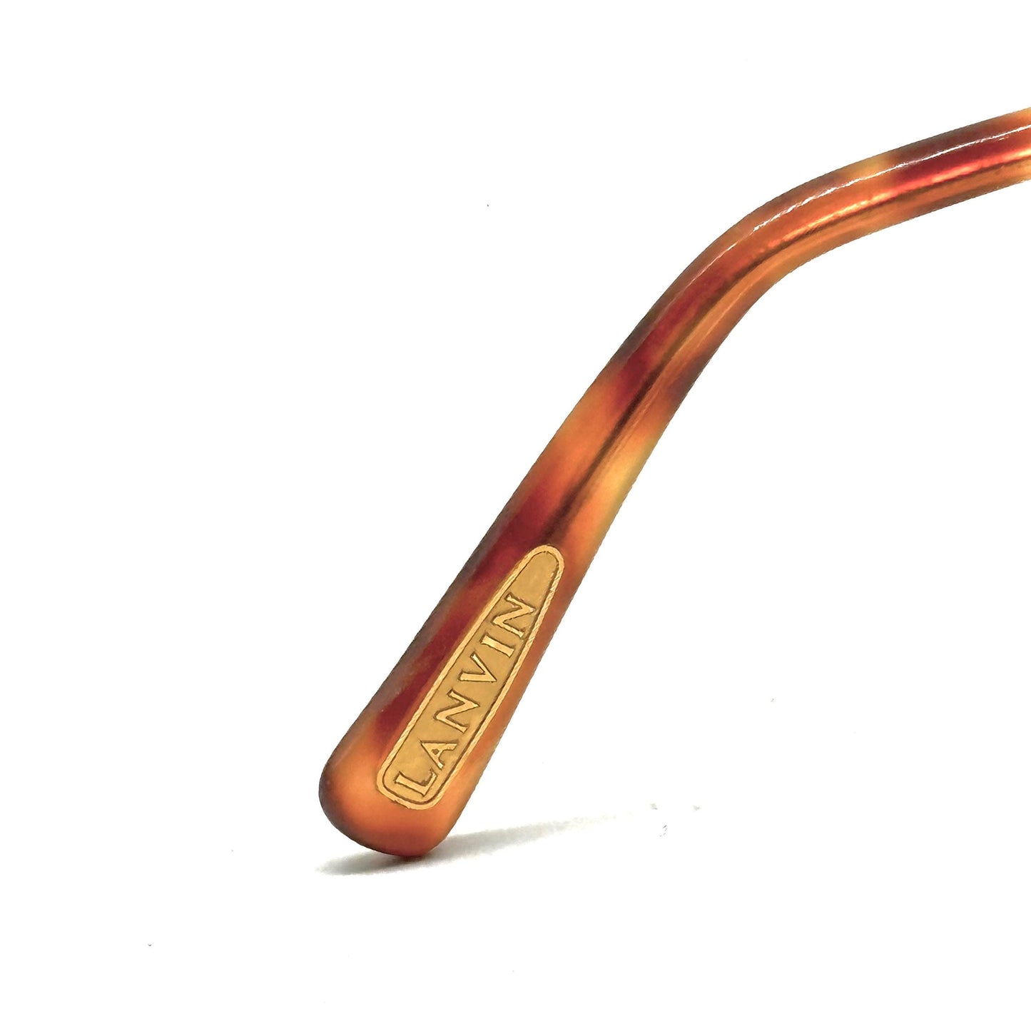 Lanvin 746 vintage aviator brown tortoise sunglasses with brown lenses and detailed by golden parts 80s Nos Paris Made in France