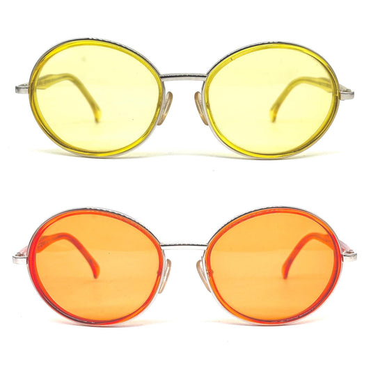 Alain Mikli 3230 oval rounded sunglasses in yellow or orange acetate 90s NOS handmade in France